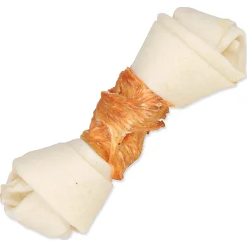 Pamlsek pro psa Pochoutka Trixie DentaFun buvolí kůže obalená kuřecím, kost 11cm 70g 2ks