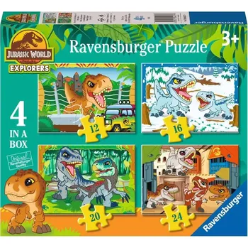 Puzzle Puzzle Jurský svět 4v1 pro děti (12, 16, 20, 24 dílků) RAVENSBURGER