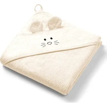 BabyOno Dětská osuška s kapucí Bamboo 100x100cm - krémová