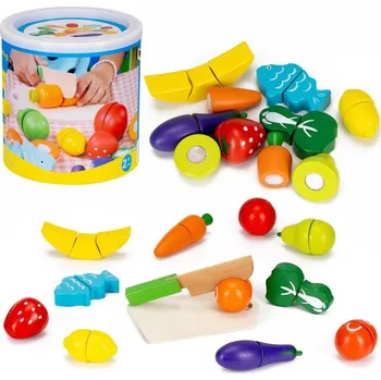Dřevěná hračka Springos Sada na krájení ovoce a zeleniny pro děti KG0058