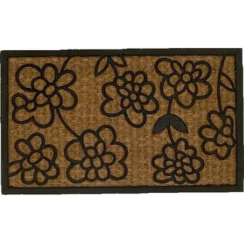 Rohožka Gumová kokosová rohožka Flower 45x75 cm s gumovým rámem
