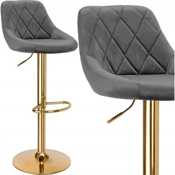 Barová židle Barová Židle eHokery , grafit , zlatá, látka 105 cm