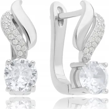 Náušnice Stříbrné Náušnice ryzost 925 s anglickou sponou Zirkony pro ženy