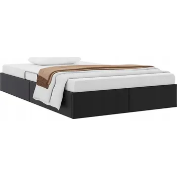 Postel Postel s úložným prostorem s čelo Černá 120 x 190 cm Umělá kůže