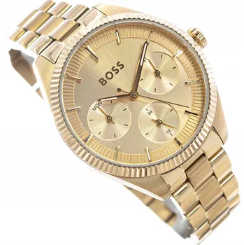 Hodinky DÁMSKÉ HODINKY HUGO BOSS 1502803 SAGE SPORT ZLATÉ NA OCELOVÉM NÁRAMKU S DATEM