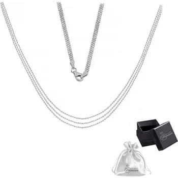 Náhrdelník Stříbrný náhrdelník ryzost 925 Elegantní rhodiovaný třířadý náhrdelník pro ni