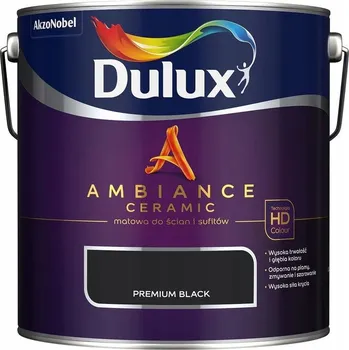 barva na zeď Dulux Keramická Barva na zeď 2,5 l Premium černá matná