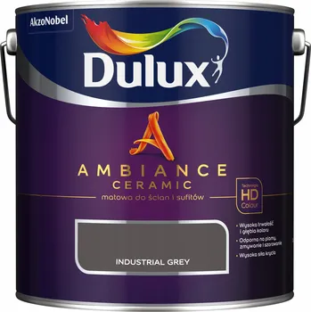 barva na zeď Dulux Keramická Barva na stěny 2,5 l Průmyslová šedá matná