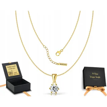 Náhrdelník Dámský pozlacený náhrdelník se zirkon, zlatý řetízek pro ženu, stříbro 925