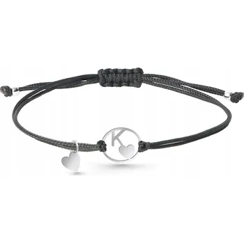 Náramek Náramek s písmenkem na šňůrce stříbro 925