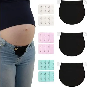 Prodlužovač kalhot pro těhotné ženy černý 3dílný prodlužovač kalhot pro těhotné ženy 6dílný