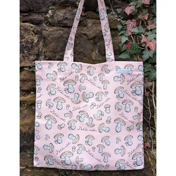 Nákupní košík Taška nejen na houby "Hříbky" - světle růžová