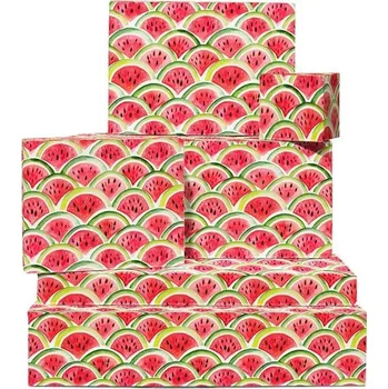 Party dekorace Zelený a červený balicí papír - 6 listů