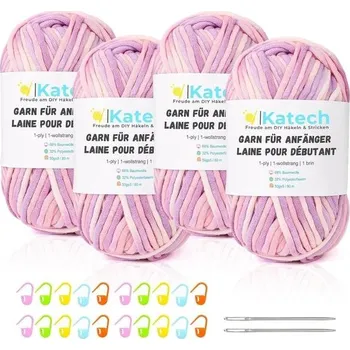 prostírání Háčkovací příze Katech pro začátečníky, 1 vlněné klubko, nedělená vlna na háčkování podtácků se