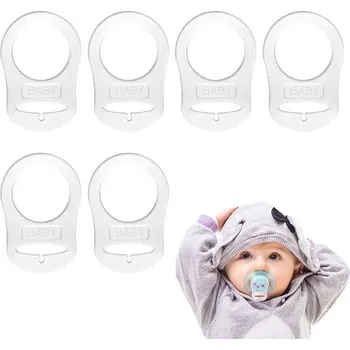 dudlíky Silikonové kroužky na dudlík, balení 6 silikonových držáků na dudlík pro miminka, adaptéry na