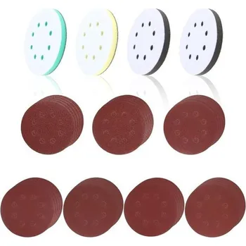 AYSYR 35dílná sada brusných kotoučů se suchým zipem a 4 lešticí podložky, 125 mm, brusné kotouče