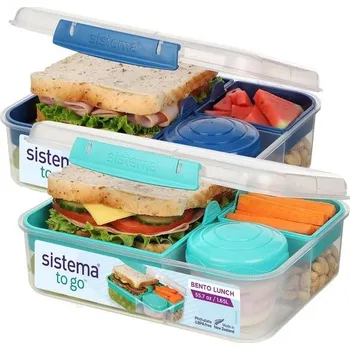 Jídlonosič Systém Bento Box TO GO | Obědový box s nádobou na jogurt nebo ovoce | 1,25 l | Vyrobeno z