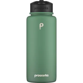 Láhev na vodu Proworks Gen 2 z nerezové oceli s brčkem 1 l, 24 hodin studených a 12 hodin teplých