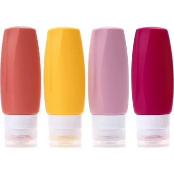 Organizér na kosmetiku 90ml silikonové cestovní lahve, 4 ks nepropustných, znovu naplnitelných, přenosných prázdných