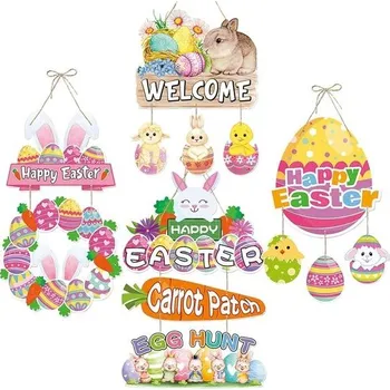 Velikonoční dekorace Velikonoční tvořivá sada pro děti, DIY velikonoční věnce, tvořivé sady, dekorativní přívěsky s