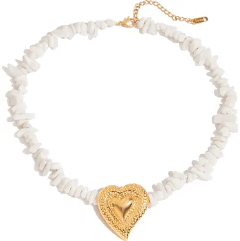 Náhrdelník ELENYS Heart – pozlacený náhrdelník 18K žluté zlato Délka náhrdelníku: 38+5 cm / max. 43 cm