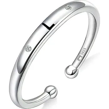 Prsten Dámské stříbrné prsteny 925 s iniciálami a zirkony. Dámský stříbrný prsten 925 se stříbrnou nebo