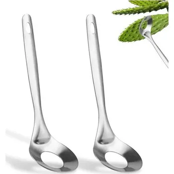 Struhadlo 2ks škrabka na kaktusy, prémiový nástroj na loupání kaktusů z nerezové oceli s otvorem pro lžíci,