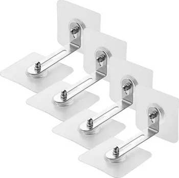 Dětský bezpečnostní prvek 4 páry sad pro montáž na zeď, není nutné vrtat, vruty do nábytku s ochranou proti převrácení,