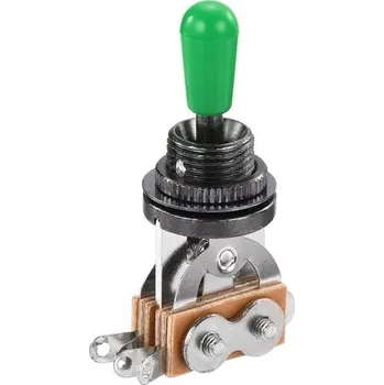 Příslušenství ke stanu QUARKZMAN 3polohový kytarový krátký přepínač, rovný přepínač, černý se zelenými krytkami tlačítek,