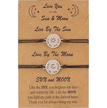 Náramek LUODAN 2ks Párové náramky Ručně vyráběné Provázkové Pletené Shodné náramky Přítel/přítelkyně Dárek