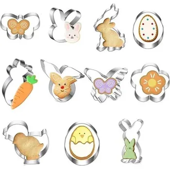 Vykrajovátko Velikonoční vykrajovátko na cukroví, 11dílná sada velikonočních vykrajovátek z nerezové oceli,