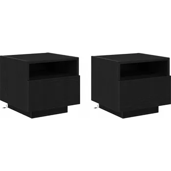 Noční stolek VidaXL Noční stolek 2 pcs Černý dub 40 x 39 x 37 cm Kompozitní dřevo