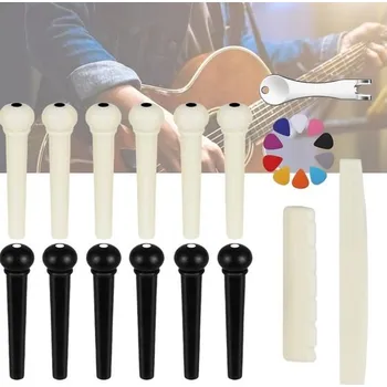 Hudební nástroj Kolíky pro akustickou kytaru, Kytarové piny, 24dílná kobylka pro akustickou kytaru, Plastové