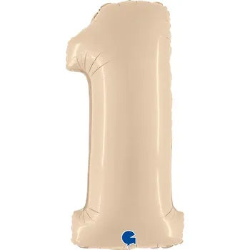 Balónek Balónek Číslice 1 Satin Cream - 102 cm