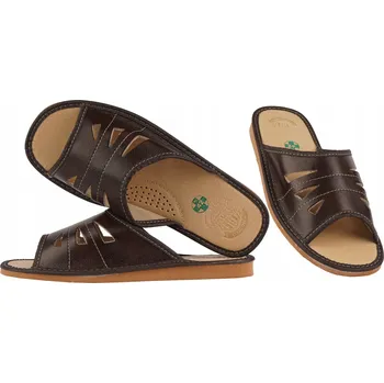 Pánské pantofle Pánské kožené pantofle, pohodlné Papuče Bamboše Bačkory , velikost 42