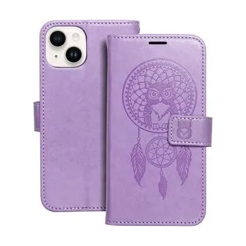 Pouzdro na mobilní telefon Pouzdro MEZZO Book pro IPHONE 14 lapač snů fialové - OEM + zdarma možnost vyzkoušet a vrátit zboží do 30 dní