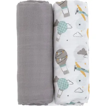 Zavinovačka Petite&Mars ZAVINOVAČKA MUŠELÍNOVÁ 120x120cm 2ks Šedá