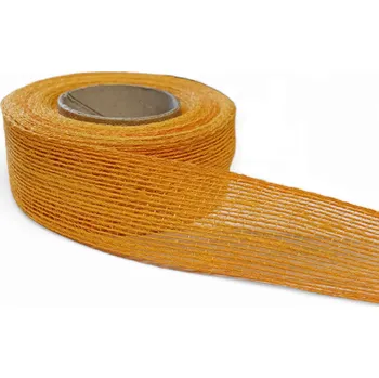 Stuha Stuha jutová gáza 4 cm x 8,2 m - 5 světle oranžová
