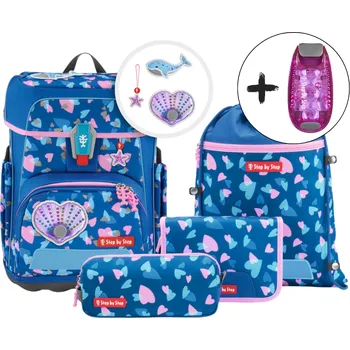 Školní batoh Školní aktovka Step by Step Cloud REFLECT Seashell Pearl – 5dílný set, AGR certifikát + DÁREK ZDARMA