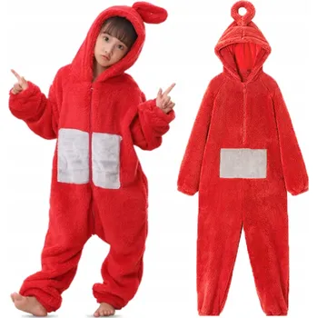Karnevalový kostým DĚTSKÝ KOSTÝM ONESIE TELETUBBIES Teletubbies ČERVENÝ VELIKOST 98/104