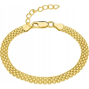 Náramek ZLATÝ DÁMSKÝ NÁRAMEK NA NOHU KOTNÍK STŘÍBRO O RYZOSTI 925 25 cm