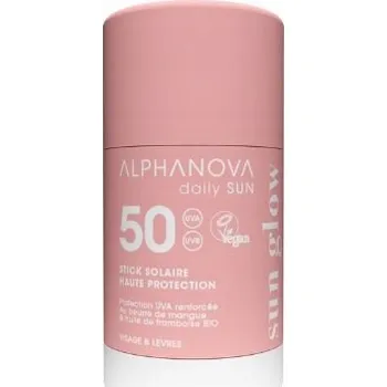 Přípravek na opalování Tyčinka s filtrem SPF50 Alphanova Daily Sun Glow, voděodolná 17 ml