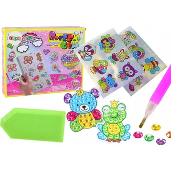 kreativní sada Sada Diamantů pro Vytváření DIY Zvířátek, Barevné Samolepky
