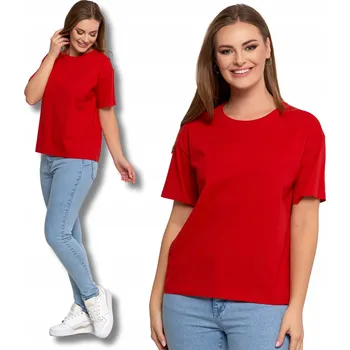 DÁMSKÉ TRIČKO Hladké Tričko s Krátkým Rukávem Volné Halenka MORAJ M