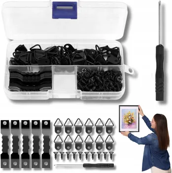 Obraz 251dílná sada háčků, věšáků a šroubků pro zavěšení obrazů, rámů a fotografií vruty