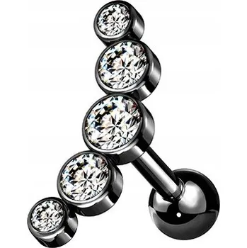 Náušnice Náušnice do ucha s krystaly 1,2/6 černá