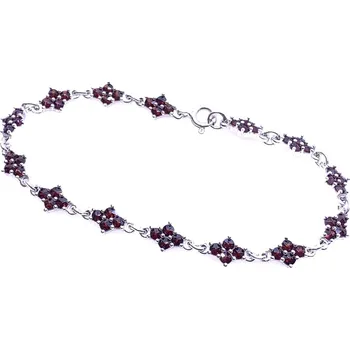 Řetízek Český Granát Jan Kos jewellery Stříbrný náramek 16006345001