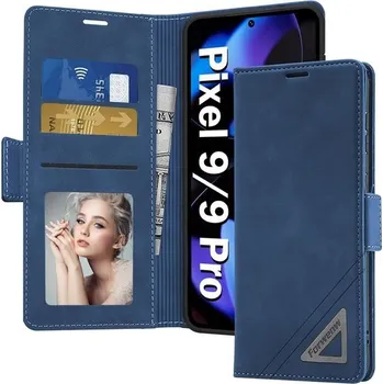 Pouzdro na mobilní telefon Peněženka pro Google Pixel 9 a 9 Pro, odklápěcí kryt s přihrádkami na karty, pouzdro z PU kůže pro