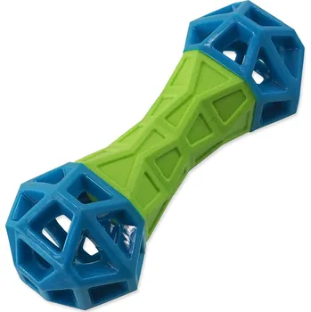 Hračka pro psa Hračka Dog Fantasy Kost s geometrickými obrazci pískací zeleno-modrá 18x5,8x5,8cm