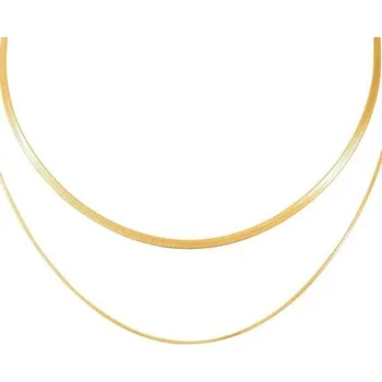 Náhrdelník JJDreams 2dílný nastavitelný náhrdelník s motivem rybí kosti, náhrdelník s hadím řetízkem pro ženy,